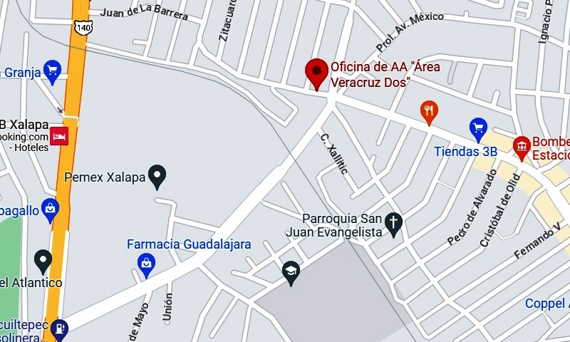 Ubicación de la Oficina de Área Veracruz Dos