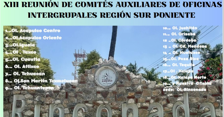 XIII REUNIÓN DE COMITÉS AUXILIARES DE OFICINAS INTERGRUPALES